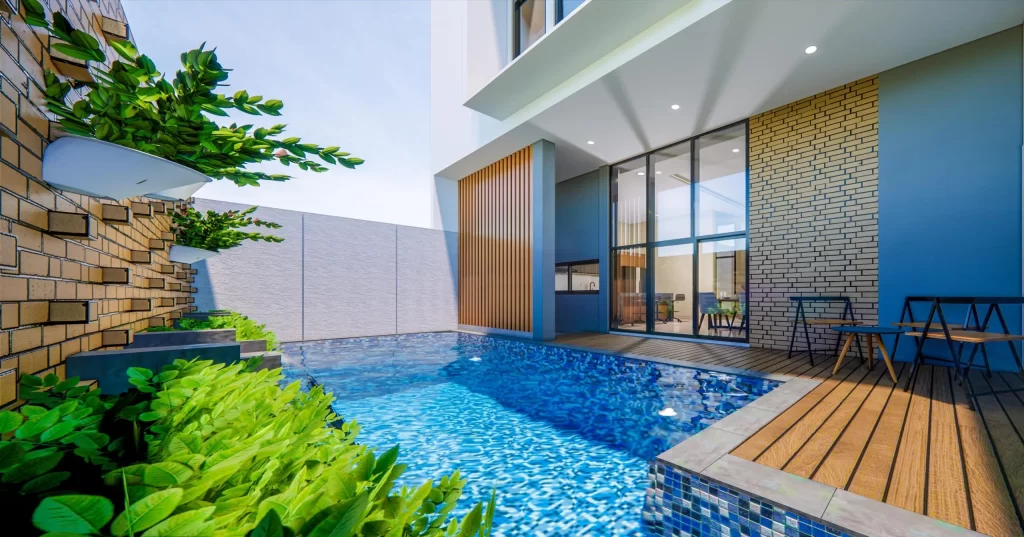 Kolam Renang Pribadi Villa Houston Serang